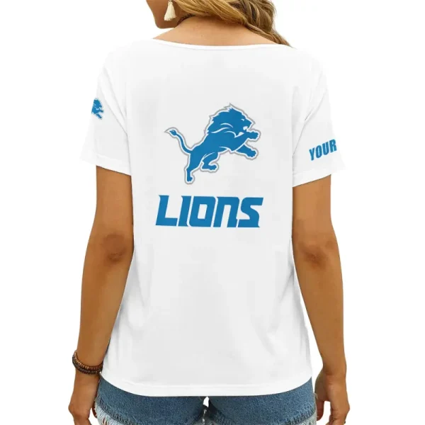 Detroit Lions Favorite V-Neck T-Shirt for Women Style 2025 ANZ-AGCWTS1042 - Image 2