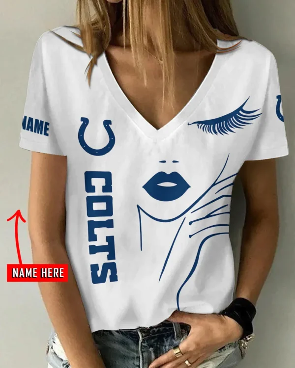Indianapolis Colts Favorite V-Neck T-Shirt for Women Style 2025 ANZ-AGCWTS1045