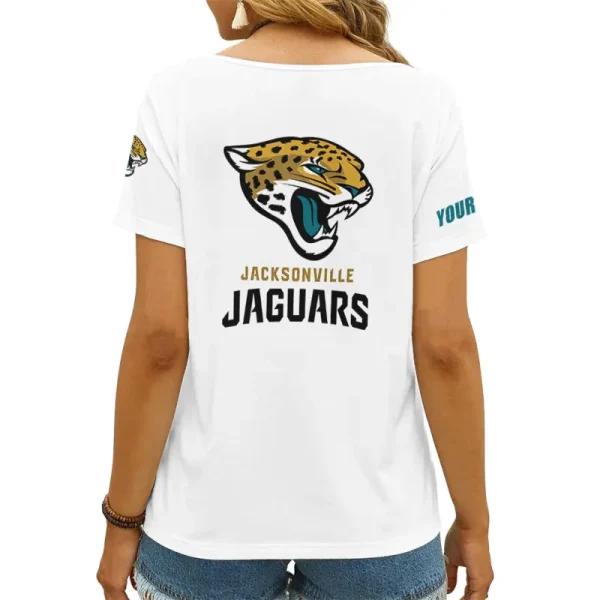 Jacksonville Jaguars Favorite V-Neck T-Shirt for Women Style 2025 ANZ-AGCWTS1046 - Image 2