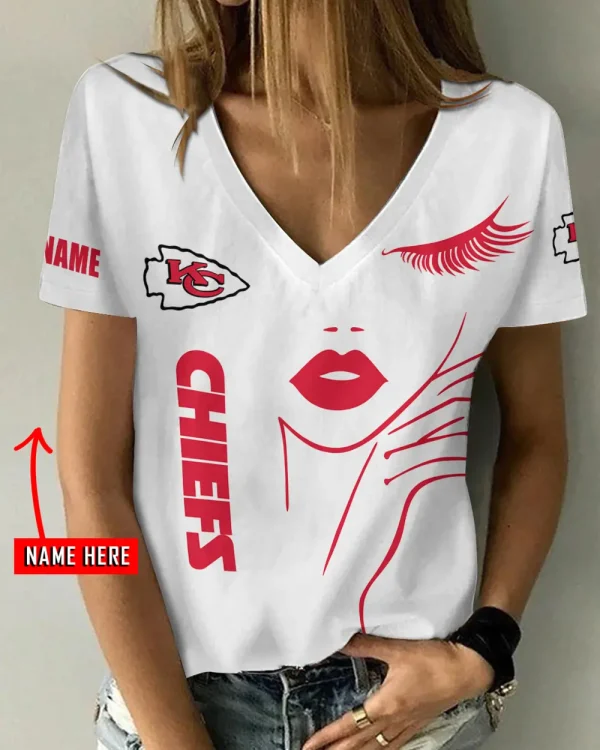 Kansas City Chiefs Favorite V-Neck T-Shirt for Women Style 2025 ANZ-AGCWTS1047