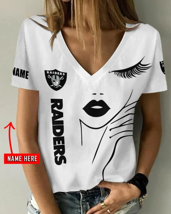 Las Vegas Raiders Favorite V-Neck T-Shirt for Women Style 2025 ANZ-AGCWTS1048