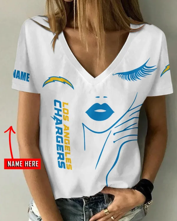 Los Angeles Chargers Favorite V-Neck T-Shirt for Women Style 2025 ANZ-AGCWTS1049