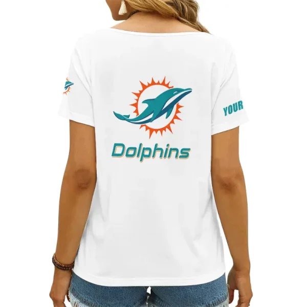 Miami Dolphins Favorite V-Neck T-Shirt for Women Style 2025 ANZ-AGCWTS1051 - Image 2