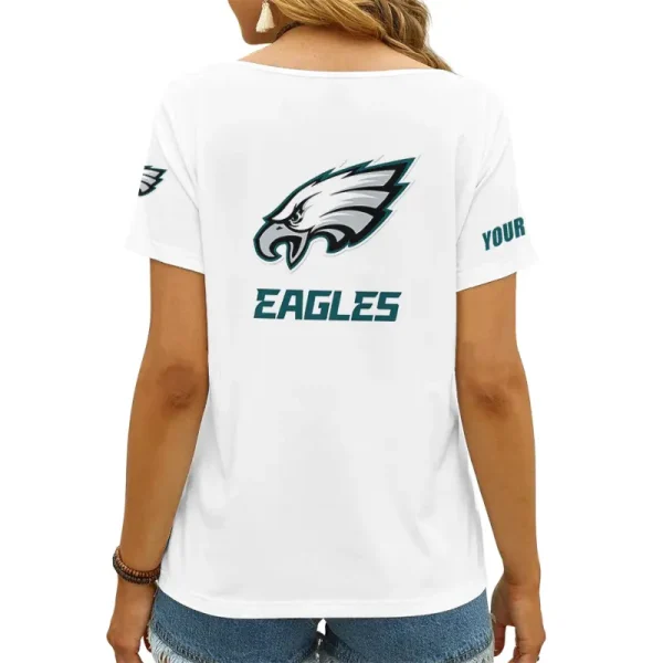 Philadelphia Eagles Favorite V-Neck T-Shirt for Women Style 2025 ANZ-AGCWTS1057 - Image 2