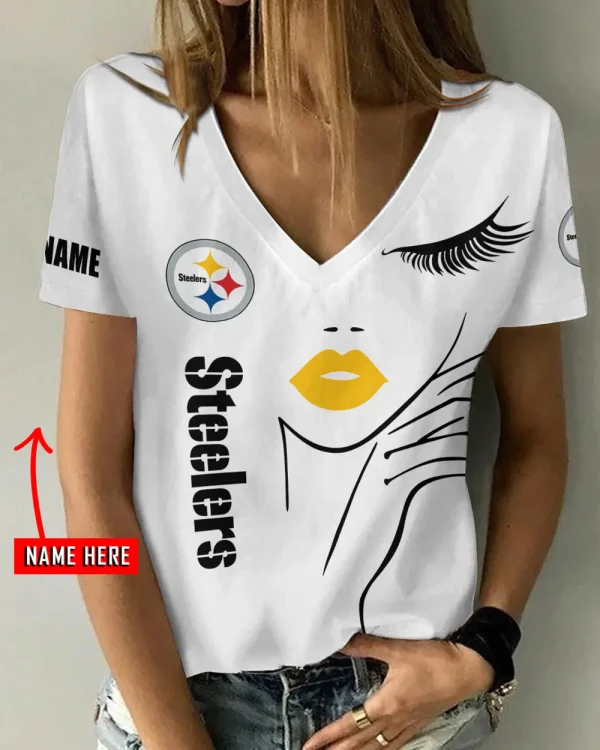 Pittsburgh Steelers Favorite V-Neck T-Shirt for Women Style 2025 ANZ-AGCWTS1058