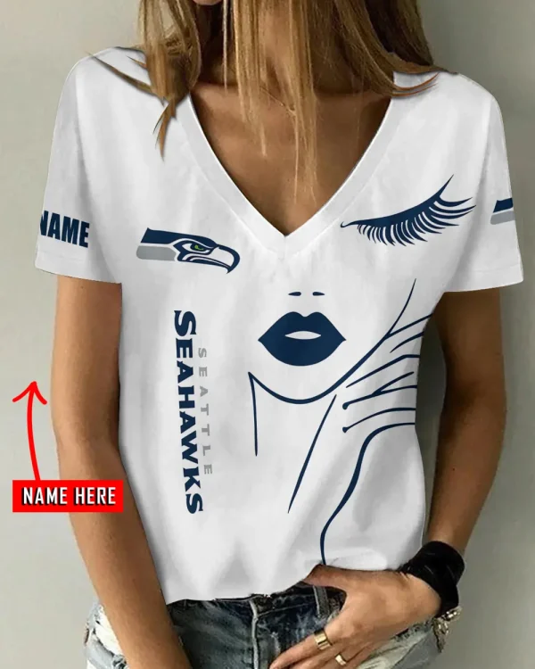 Seattle Seahawks Favorite V-Neck T-Shirt for Women Style 2025 ANZ-AGCWTS1060