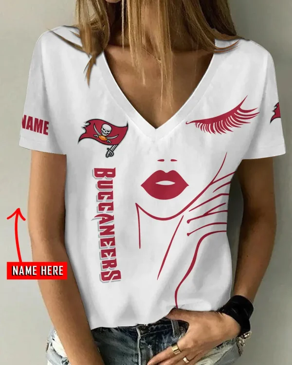 Tampa Bay Buccaneers Favorite V-Neck T-Shirt for Women Style 2025 ANZ-AGCWTS1061