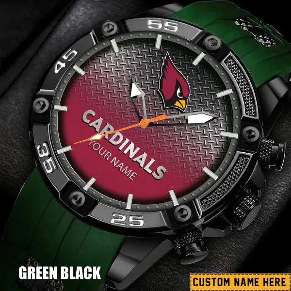 Arizona Cardinals Mens Silicone Waterproof Date Fashion WristWatch ANZSSFWW001 - Image 3