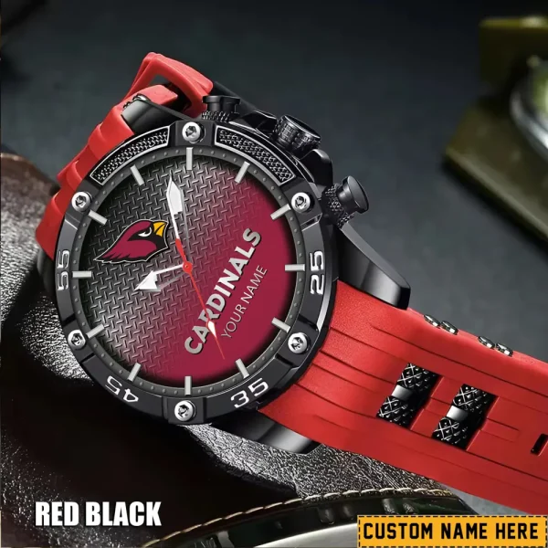 Arizona Cardinals Mens Silicone Waterproof Date Fashion WristWatch ANZSSFWW001 - Image 4