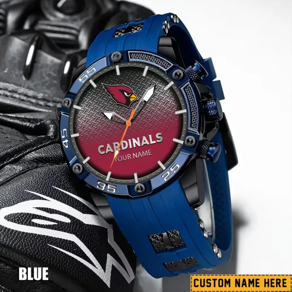 Arizona Cardinals Mens Silicone Waterproof Date Fashion WristWatch ANZSSFWW001 - Image 5