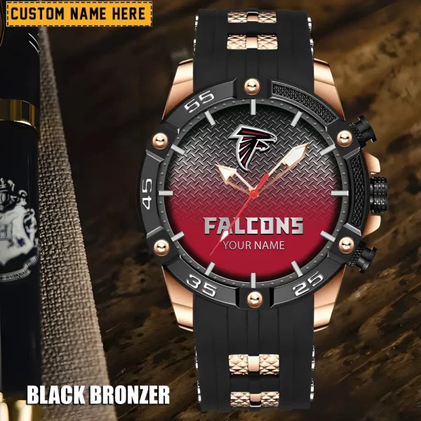 Atlanta Falcons Mens Silicone Waterproof Date Fashion WristWatch ANZSSFWW002