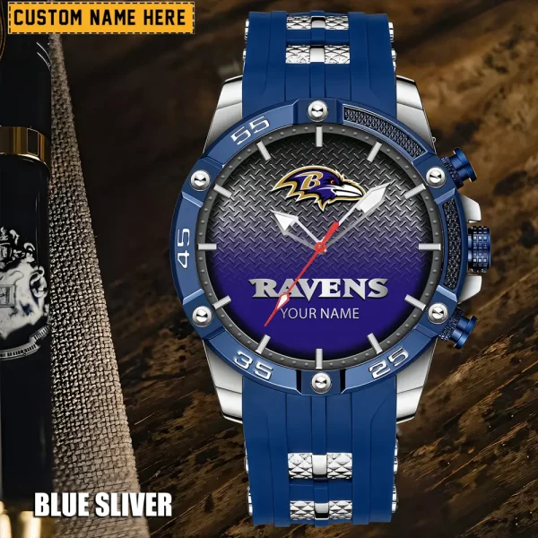Baltimore Ravens Mens Silicone Waterproof Date Fashion WristWatch ANZSSFWW003 - Image 2