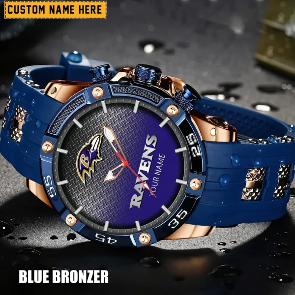 Baltimore Ravens Mens Silicone Waterproof Date Fashion WristWatch ANZSSFWW003 - Image 4
