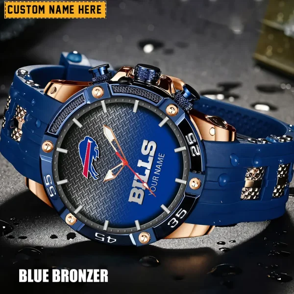 Buffalo Bills Mens Silicone Waterproof Date Fashion WristWatch ANZSSFWW004 - Image 6