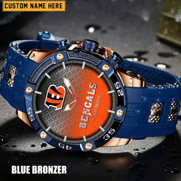 Cincinnati Bengals Mens Silicone Waterproof Date Fashion WristWatch ANZSSFWW007 - Image 4