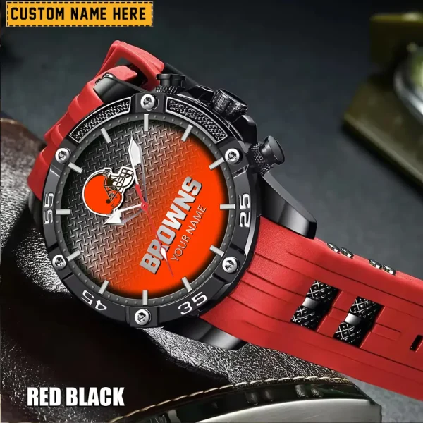 Cleveland Browns Mens Silicone Waterproof Date Fashion WristWatch ANZSSFWW008 - Image 2