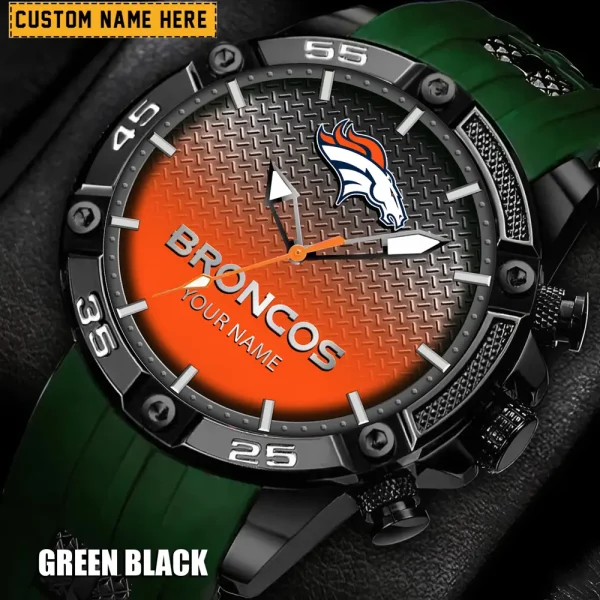 Denver Broncos Mens Silicone Waterproof Date Fashion WristWatch ANZSSFWW010 - Image 3
