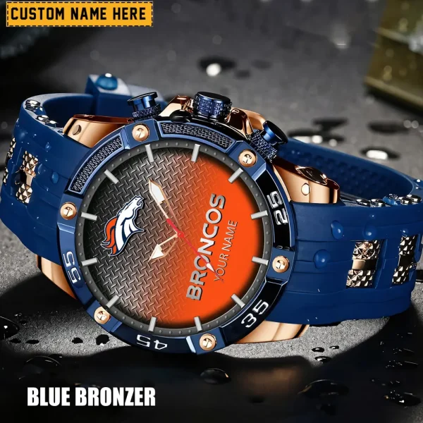 Denver Broncos Mens Silicone Waterproof Date Fashion WristWatch ANZSSFWW010 - Image 4