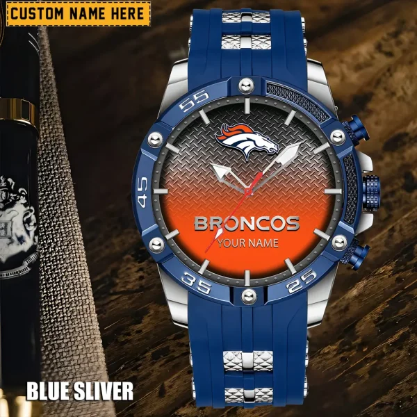 Denver Broncos Mens Silicone Waterproof Date Fashion WristWatch ANZSSFWW010 - Image 5