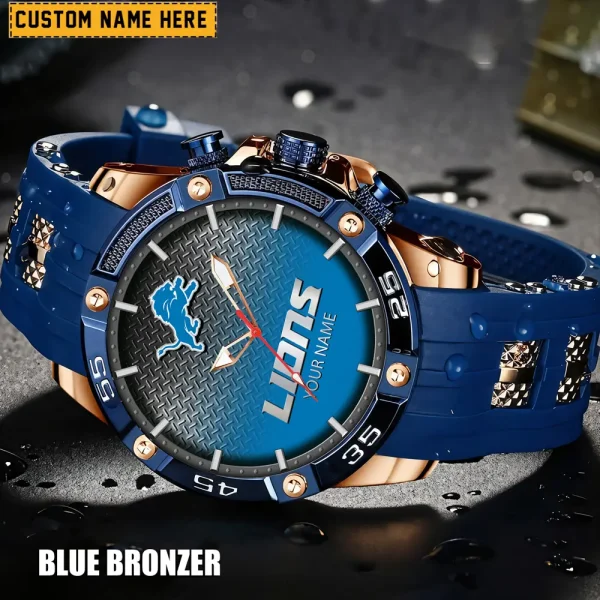 Detroit Lions Mens Silicone Waterproof Date Fashion WristWatch ANZSSFWW011 - Image 4