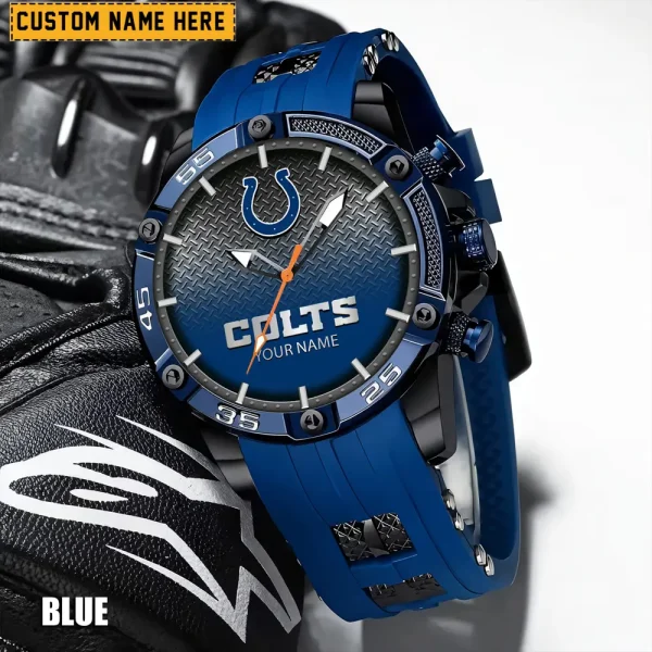 Indianapolis Colts Mens Silicone Waterproof Date Fashion WristWatch ANZSSFWW014