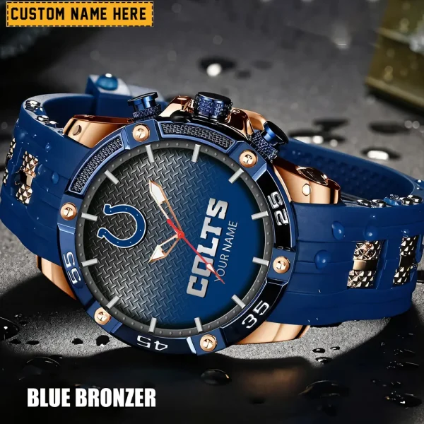 Indianapolis Colts Mens Silicone Waterproof Date Fashion WristWatch ANZSSFWW014 - Image 5
