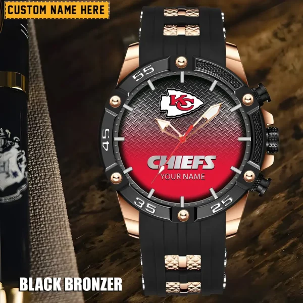 Kansas City Chiefs Mens Silicone Waterproof Date Fashion WristWatch ANZSSFWW016