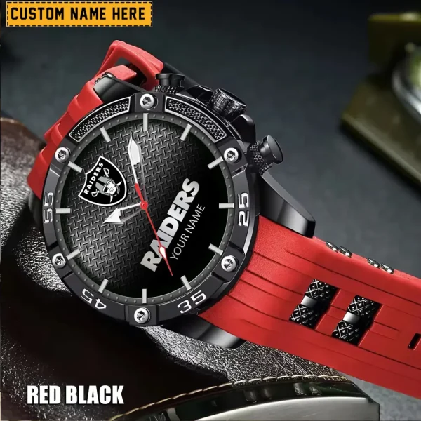 Las Vegas Raiders Mens Silicone Waterproof Date Fashion WristWatch ANZSSFWW017 - Image 2