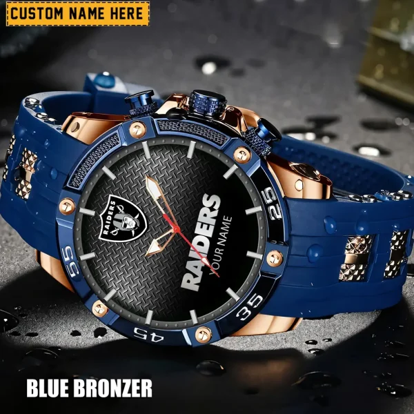 Las Vegas Raiders Mens Silicone Waterproof Date Fashion WristWatch ANZSSFWW017 - Image 3