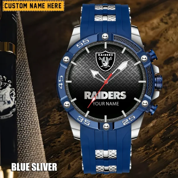 Las Vegas Raiders Mens Silicone Waterproof Date Fashion WristWatch ANZSSFWW017 - Image 5