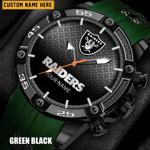 Las Vegas Raiders Mens Silicone Waterproof Date Fashion WristWatch ANZSSFWW017 - Image 6