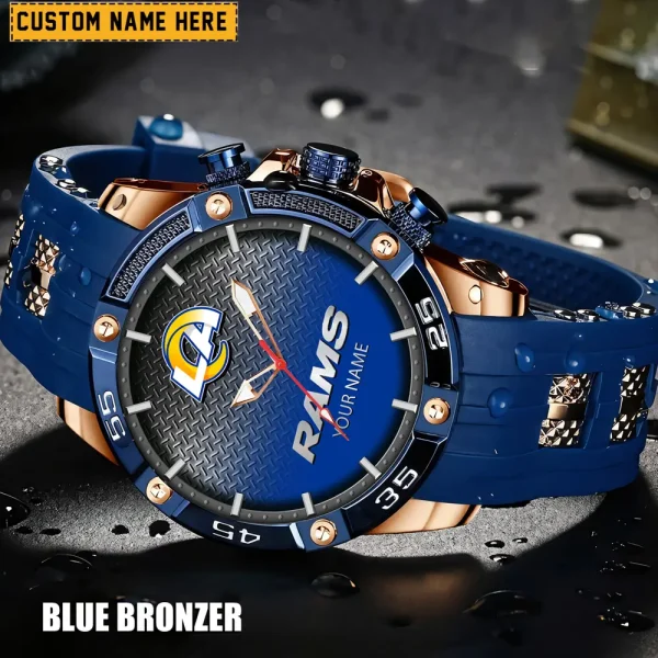 Los Angeles Rams Mens Silicone Waterproof Date Fashion WristWatch ANZSSFWW019 - Image 4