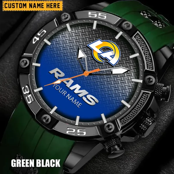 Los Angeles Rams Mens Silicone Waterproof Date Fashion WristWatch ANZSSFWW019 - Image 5