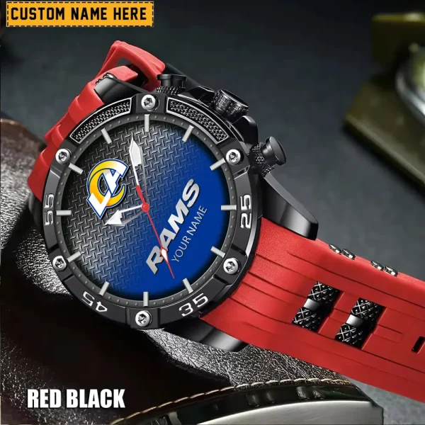 Los Angeles Rams Mens Silicone Waterproof Date Fashion WristWatch ANZSSFWW019 - Image 6