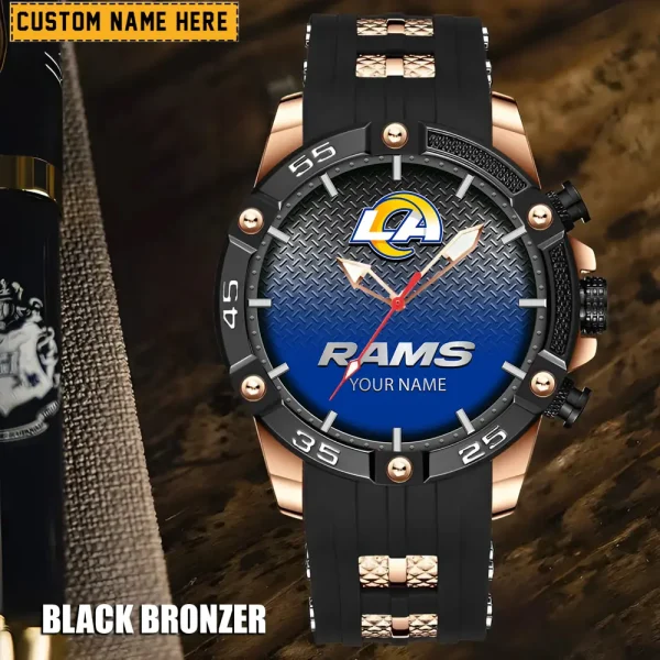 Los Angeles Rams Mens Silicone Waterproof Date Fashion WristWatch ANZSSFWW019