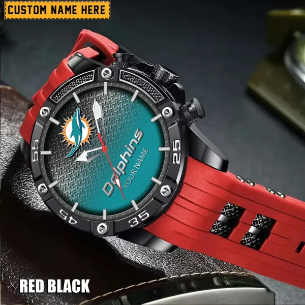 Miami Dolphins Mens Silicone Waterproof Date Fashion WristWatch ANZSSFWW020 - Image 2