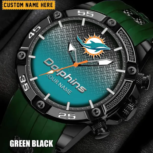 Miami Dolphins Mens Silicone Waterproof Date Fashion WristWatch ANZSSFWW020 - Image 3