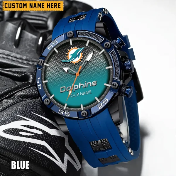Miami Dolphins Mens Silicone Waterproof Date Fashion WristWatch ANZSSFWW020 - Image 5