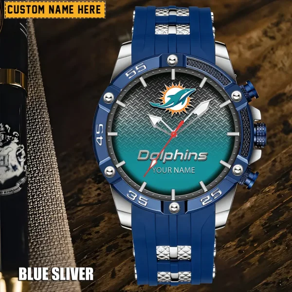 Miami Dolphins Mens Silicone Waterproof Date Fashion WristWatch ANZSSFWW020 - Image 6