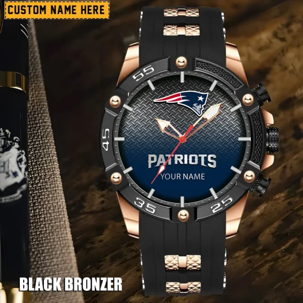 New England Patriots Mens Silicone Waterproof Date Fashion WristWatch ANZSSFWW022 - Image 2