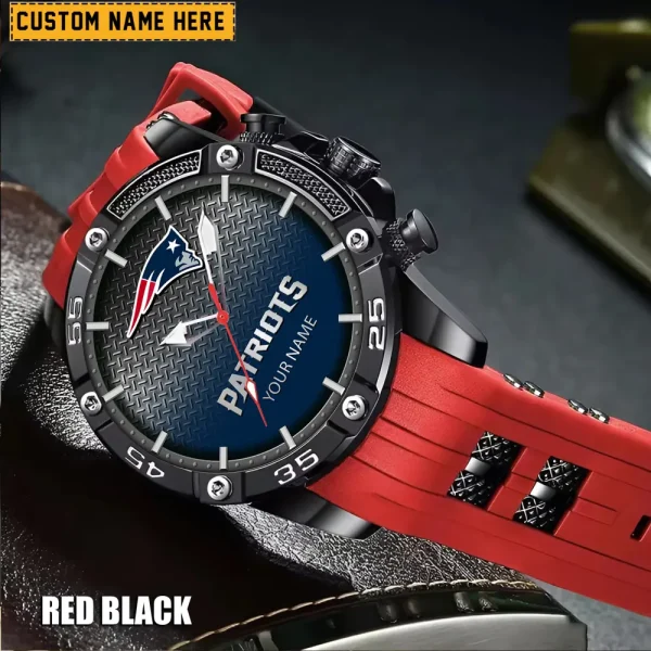 New England Patriots Mens Silicone Waterproof Date Fashion WristWatch ANZSSFWW022 - Image 3