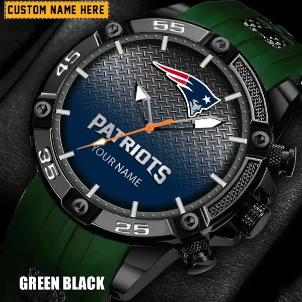 New England Patriots Mens Silicone Waterproof Date Fashion WristWatch ANZSSFWW022 - Image 4