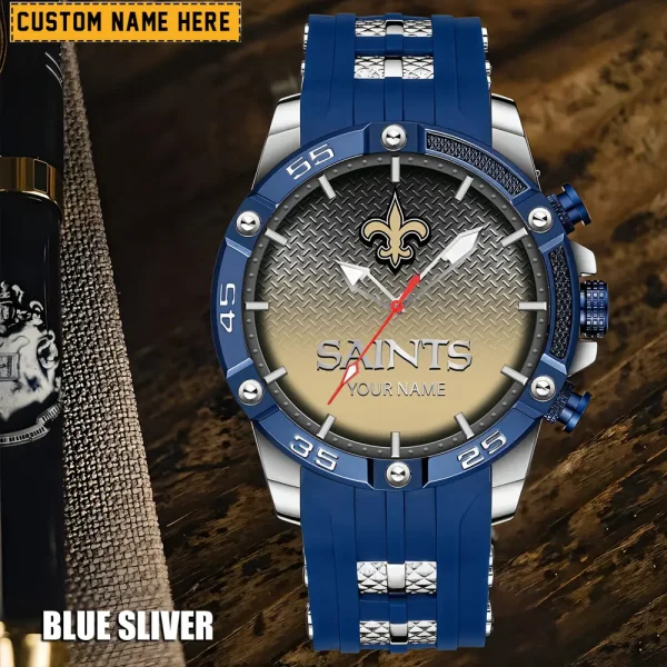 New Orleans Saints Mens Silicone Waterproof Date Fashion WristWatch ANZSSFWW023 - Image 3