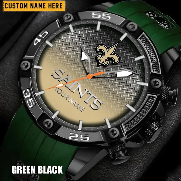 New Orleans Saints Mens Silicone Waterproof Date Fashion WristWatch ANZSSFWW023 - Image 4