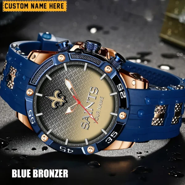 New Orleans Saints Mens Silicone Waterproof Date Fashion WristWatch ANZSSFWW023 - Image 5