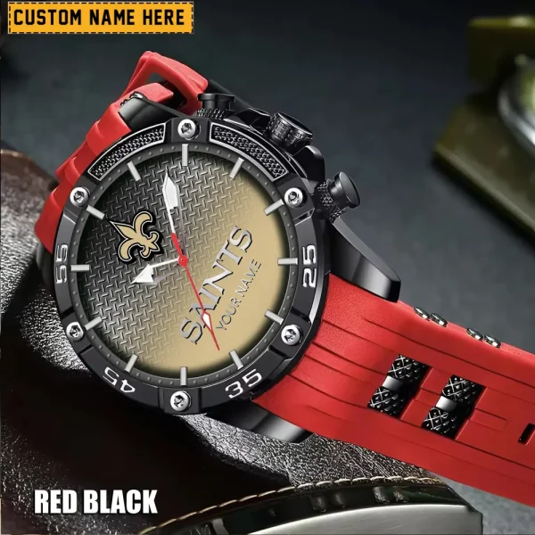 New Orleans Saints Mens Silicone Waterproof Date Fashion WristWatch ANZSSFWW023 - Image 6