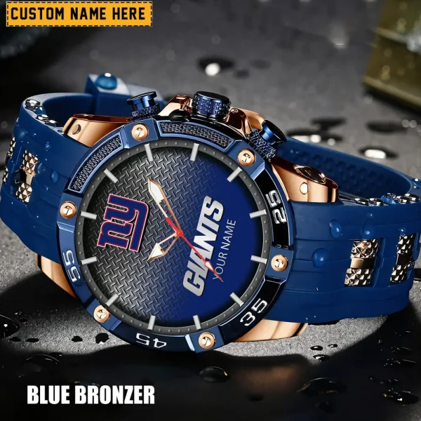 New York Giants Mens Silicone Waterproof Date Fashion WristWatch ANZSSFWW024 - Image 5
