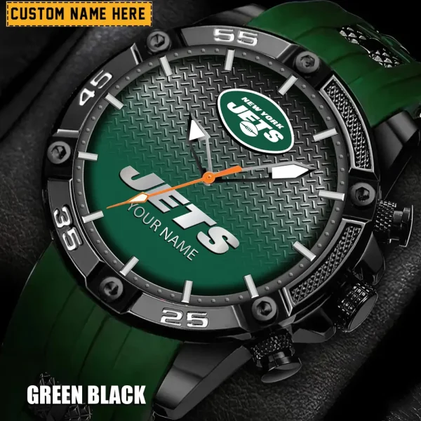 New York Jets Mens Silicone Waterproof Date Fashion WristWatch ANZSSFWW025 - Image 2