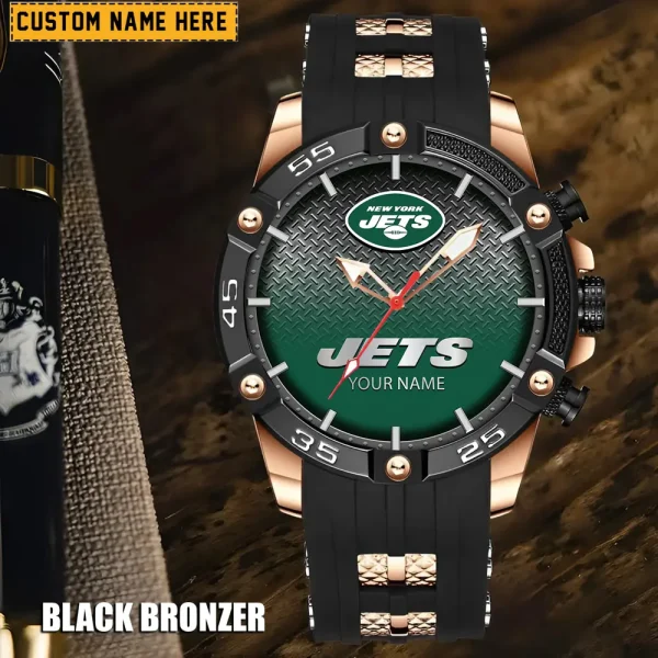 New York Jets Mens Silicone Waterproof Date Fashion WristWatch ANZSSFWW025