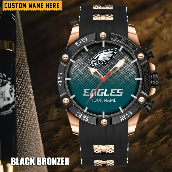Philadelphia Eagles Mens Silicone Waterproof Date Fashion WristWatch ANZSSFWW026